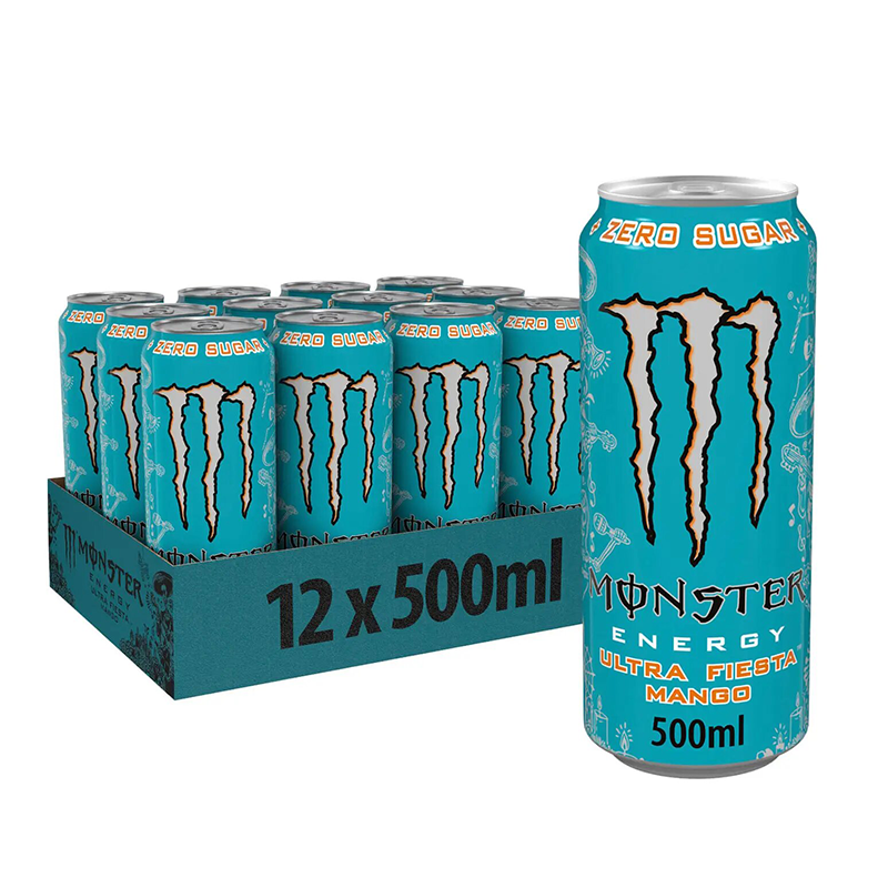 Monster Energy Zero Ultra Fiesta Mango, Sugar Free Energy Drink 500ml