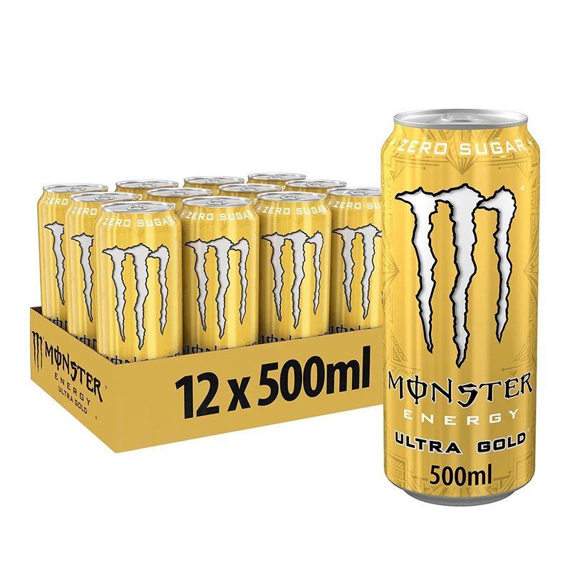 Monster Energy Zero Ultra Gold, Sugar Free Energy Drink 500ml