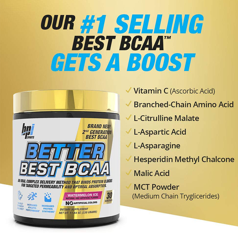 BPI Sports Better Best BCAA - BCAA Powder - All-in-One Amino Acids, Citrulline &amp; MCT - Pre Workout for Lean Muscle Building, Muscle Recovery &amp; Metabolism - 30 Servings