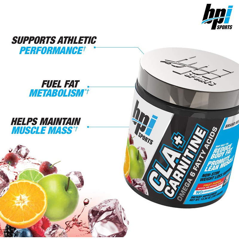 Bpi sports cla + carnitine – conjugated linoleic acid – weight loss formula – metabolism, performance, lean muscle – caffeine free – for men & women – fruit punch – 50 servings | aecor. Tn