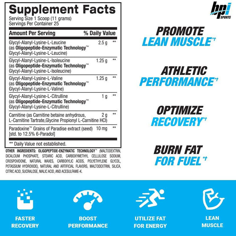 BPI Sports Best BCAA Shredded 30 Servings - Converts Fat to Energy - BCAAs Amino Acids - Non-Stimulant Fat Burner - Muscle Support