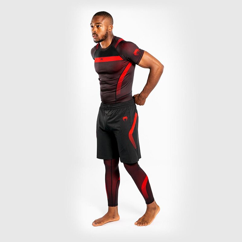 T-SHIRT DE COMPRESSION VENUM NOGI 3.0 - MANCHES COURTES - NOIR/ROUGE