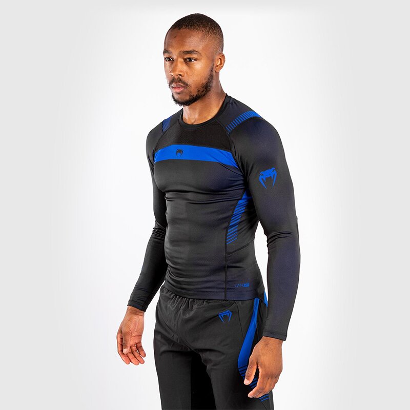 T-shirt de Compression Homme athlétique noir bleu