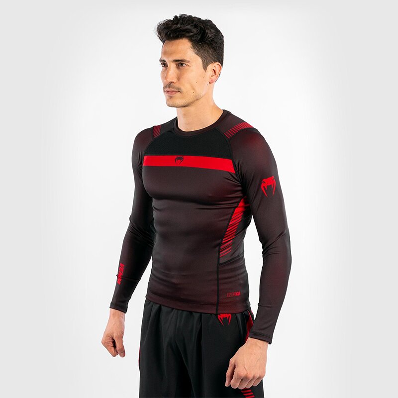 T-SHIRT DE COMPRESSION VENUM NOGI 3.0 - MANCHES LONGUES - NOIR/ROUGE