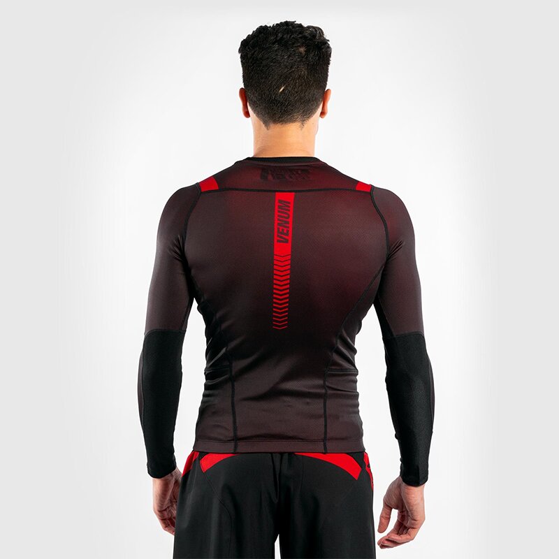 T-SHIRT DE COMPRESSION VENUM NOGI 3.0 - MANCHES LONGUES - NOIR/ROUGE