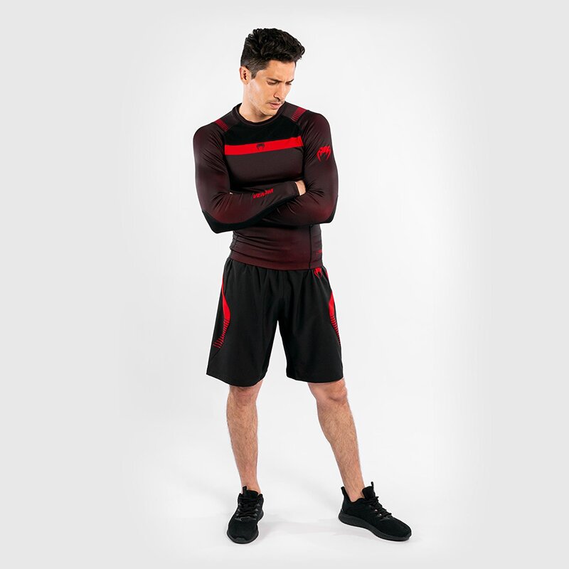 T-SHIRT DE COMPRESSION VENUM NOGI 3.0 - MANCHES LONGUES - NOIR/ROUGE