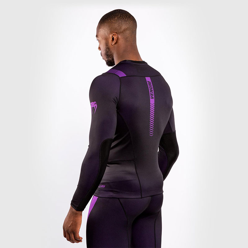 T-SHIRT DE COMPRESSION VENUM NOGI 3.0 - MANCHES LONGUES - NOIR/VIOLET