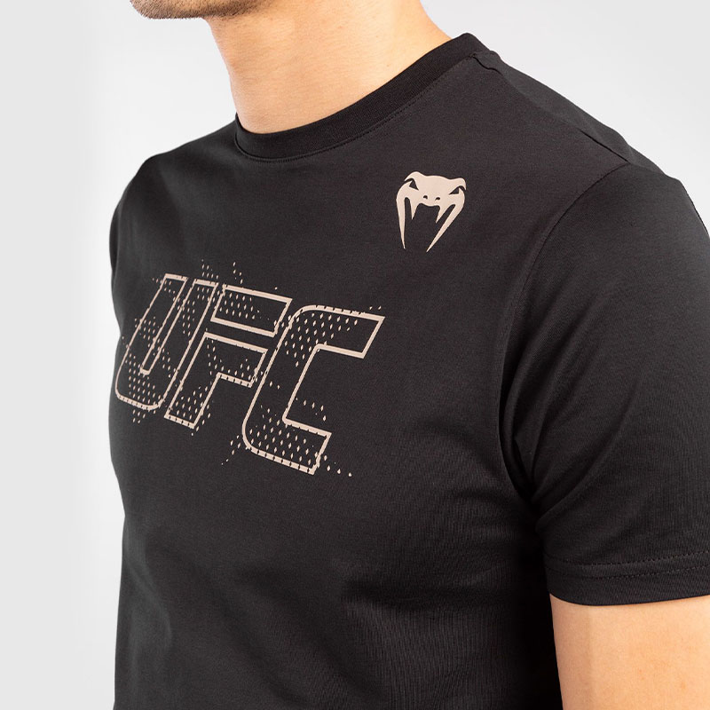 T-shirt MMA Free Fight Hexagone Blanc et Noir - Manches Courtes