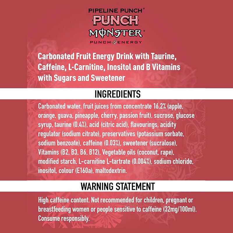 Juiced Monster Pipeline Punch, Energy Drink 500ml
