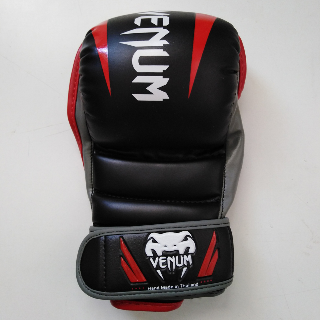 [VENUM-1196-L/XL] GANTS SPARRING MMA VENUM ELITE NOIR/GRIS/ROUGE (L/XL)