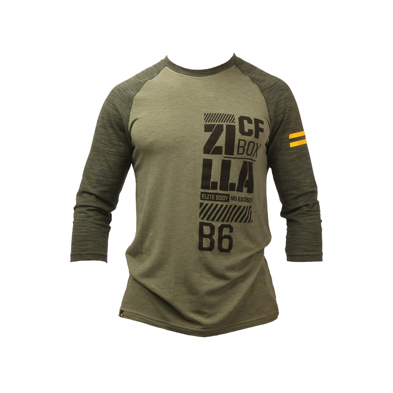 [ZTQSTS-0640-GG-S] Zilla USA CF BOX 3/4 SLEEVE SHIRT GREEN (S)