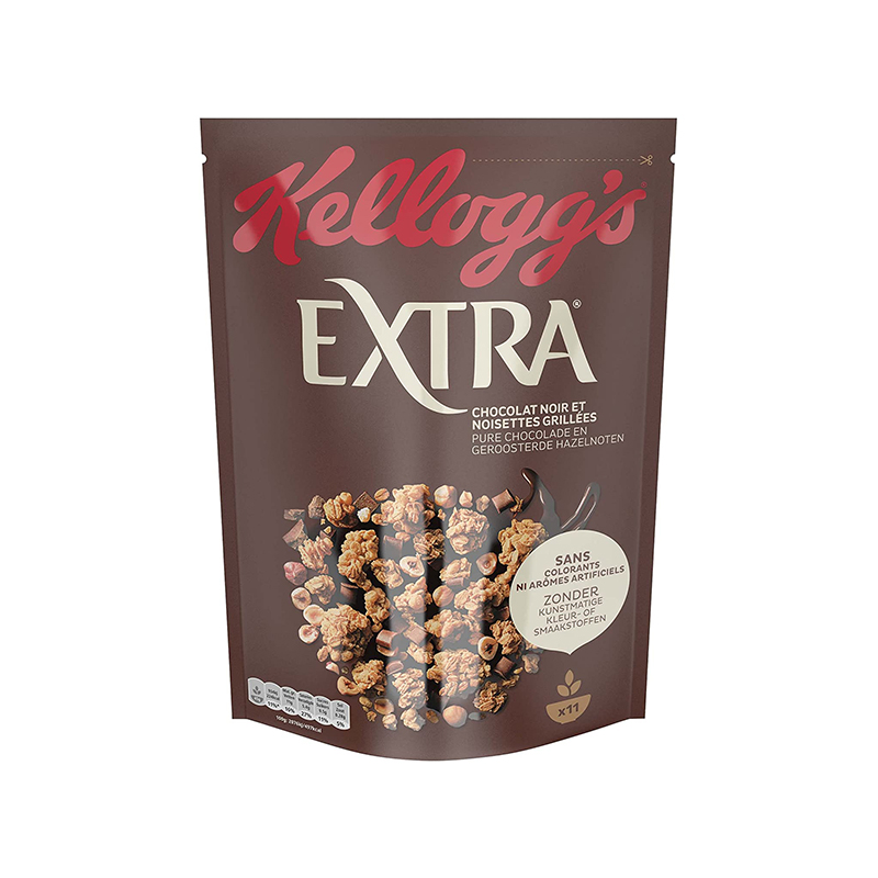 Kelloggs Extra Chocolat Noir et Noisettes Grillées 500G