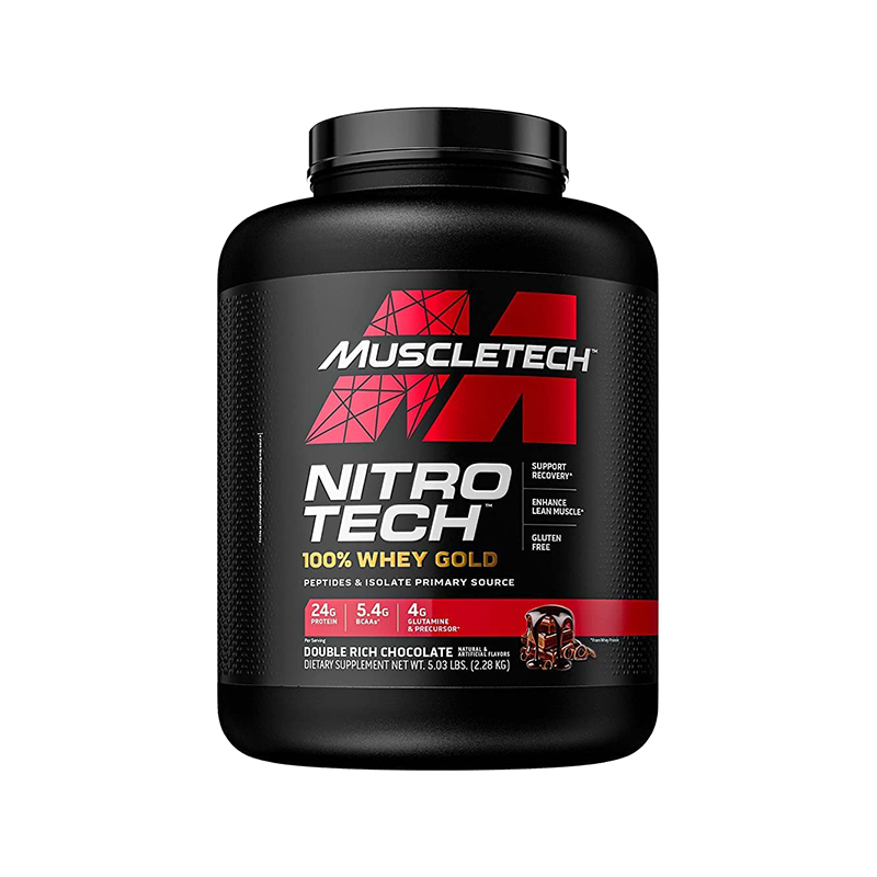 MUSCLETECH NITROTECH 100% WHEY GOLD - 5LBS WHEY PROTEINE  (Double Rich Chocolate)