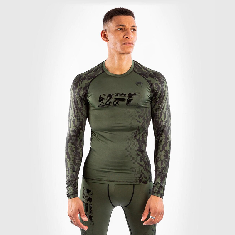 [VNMUFC-00055-015-L] T-SHIRT DE COMPRESSION MANCHES LONGUES HOMME UFC VENUM AUTHENTIC FIGHT WEEK - KAKI (L)