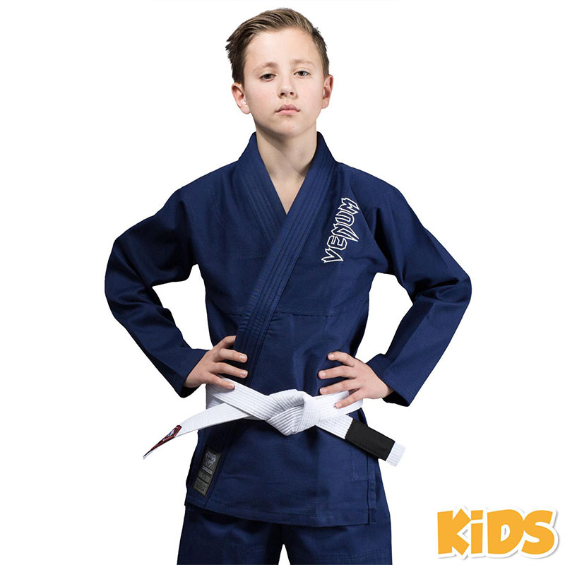 [VENUM-03344-018-C1] KIMONO JJB ENFANT VENUM CONTENDER + CEINTURE BLANCHE OFFERTE - BLEU MARINE (C1)