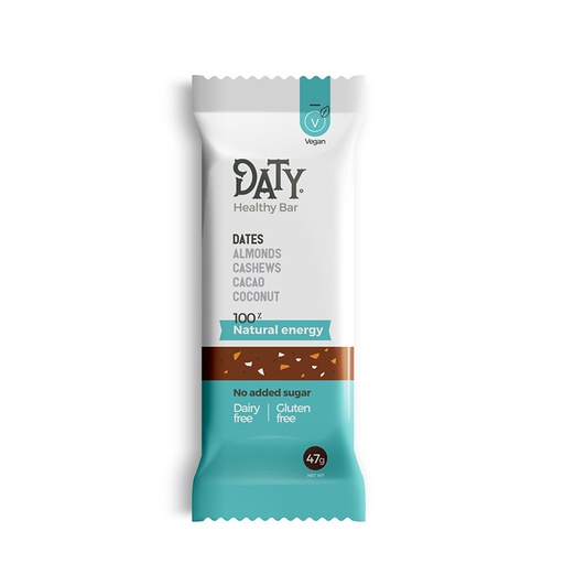 DATY Healthy Bar DATES CASHEWS ALMONDS CACAO COCONUT 47GR