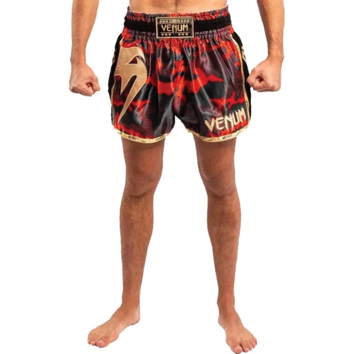 SHORT DE MUAY THAI VENUM GIANT CAMO - ROUGE/OR